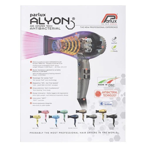 Parlux Alyon Air Ionizer 2250 Tech Hair Dryer Graphite