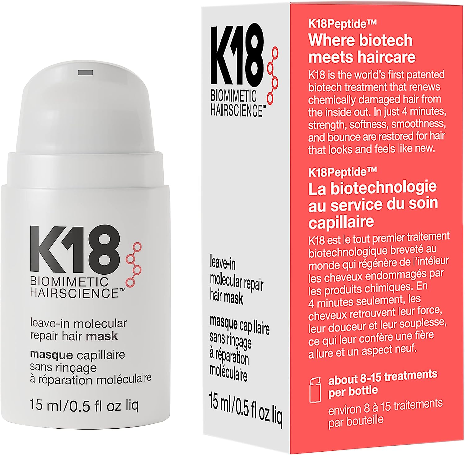 K18 Leave-In Molecular Repair Mask 15ml