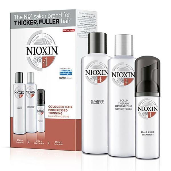 Nioxin System 4 Trial Kit for Coloured Hair with Progressed Thinning, 150ml+150ml+50ml